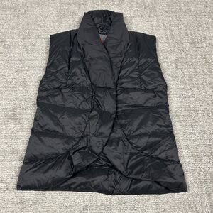 My Anorak Vest Womens XS Black Quilted Duck Down Filled Puffer Zippered Pockets